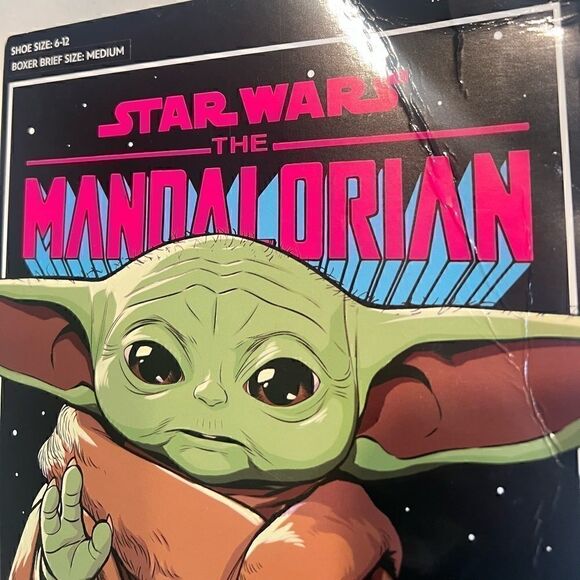 Star Wars The Child Boxer Brief Mens Size M(31-34) And 2 Pair Crew Sock Gift Set - Picture 7 of 12